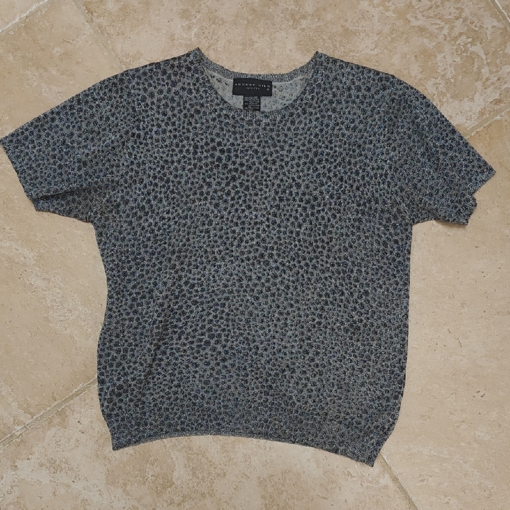 August Silk Metallic Gray Sweater